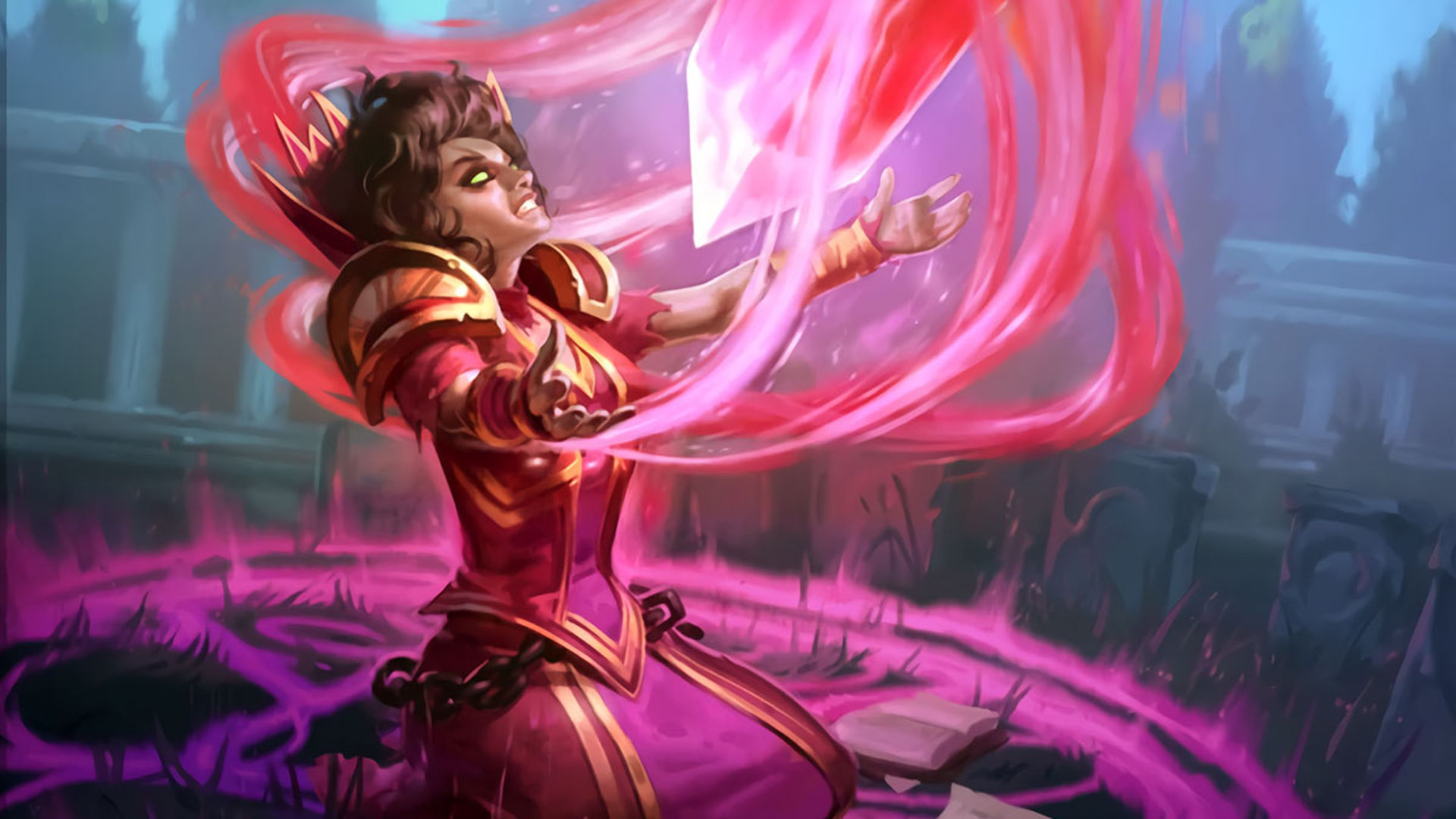 Questline Warlock card art showing a Warlock casting a spell