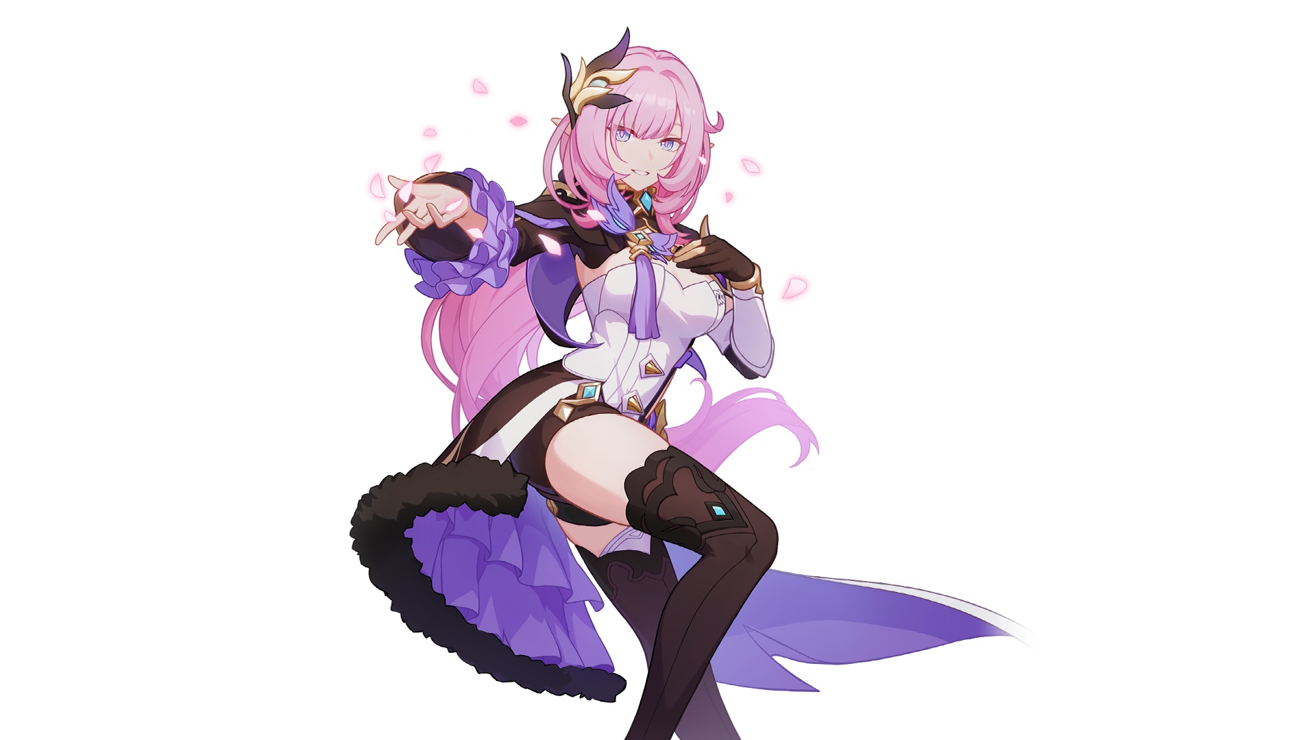 Honkai Impact's Elysia reaching out toward you