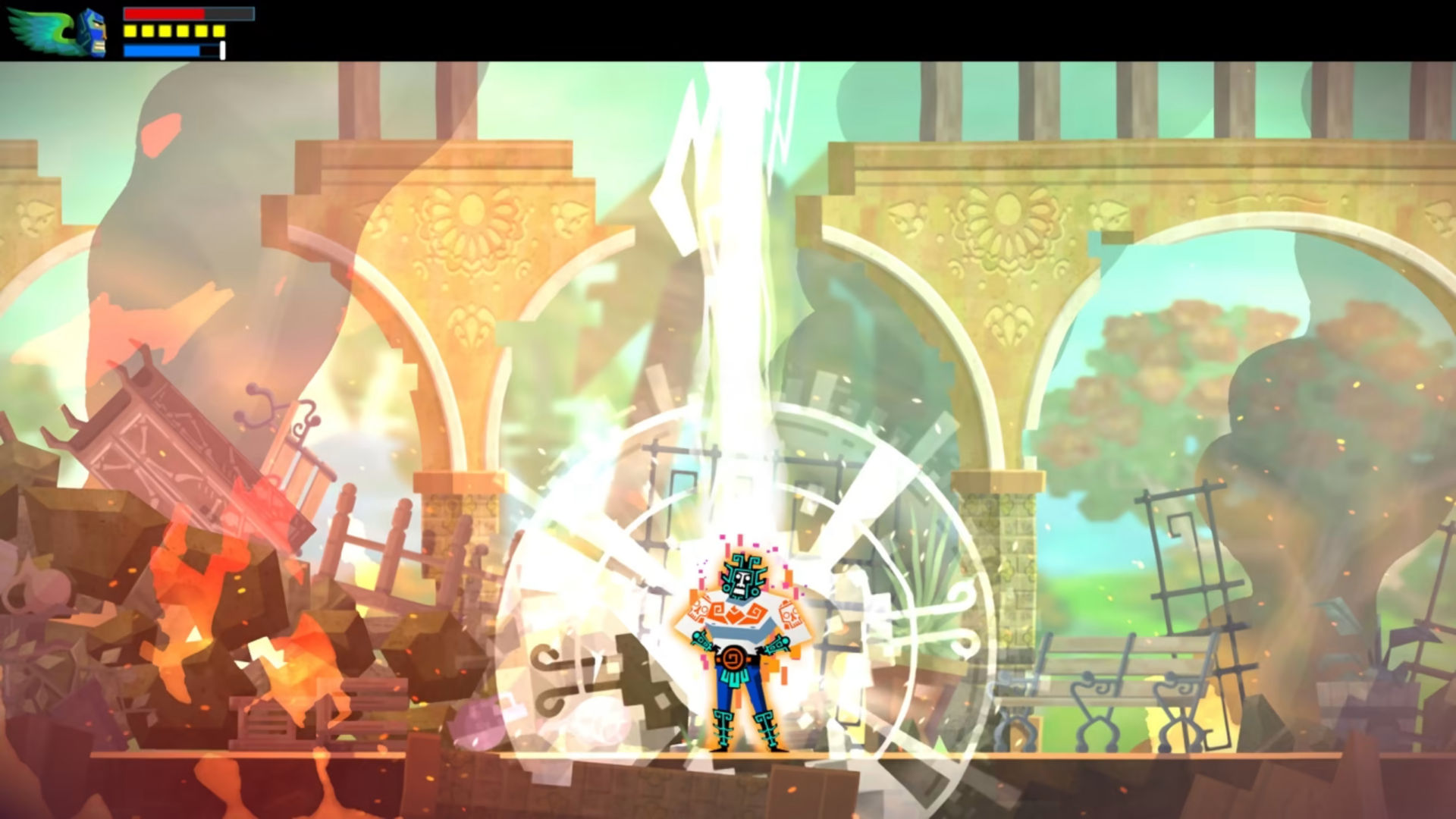 Screenshot of the hero in Guacamelee