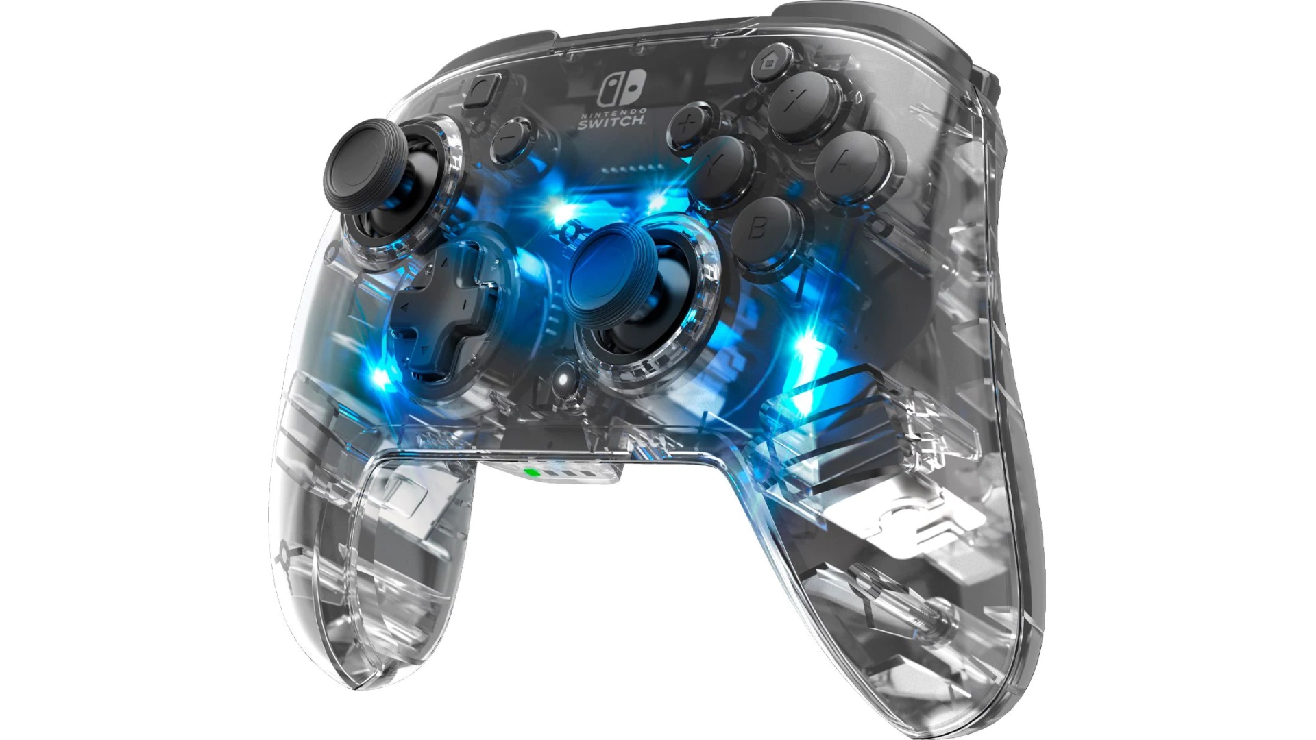 Nintendo Switch controller drifting? Try the Afterglow Wireless Deluxe Controller, pictured in the image. It has a clear shell and resembles a regular Switch Pro controller.