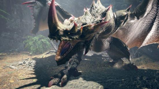 Monster Hunter Rise new monsters: the thonred monster Espinas roars menacingly