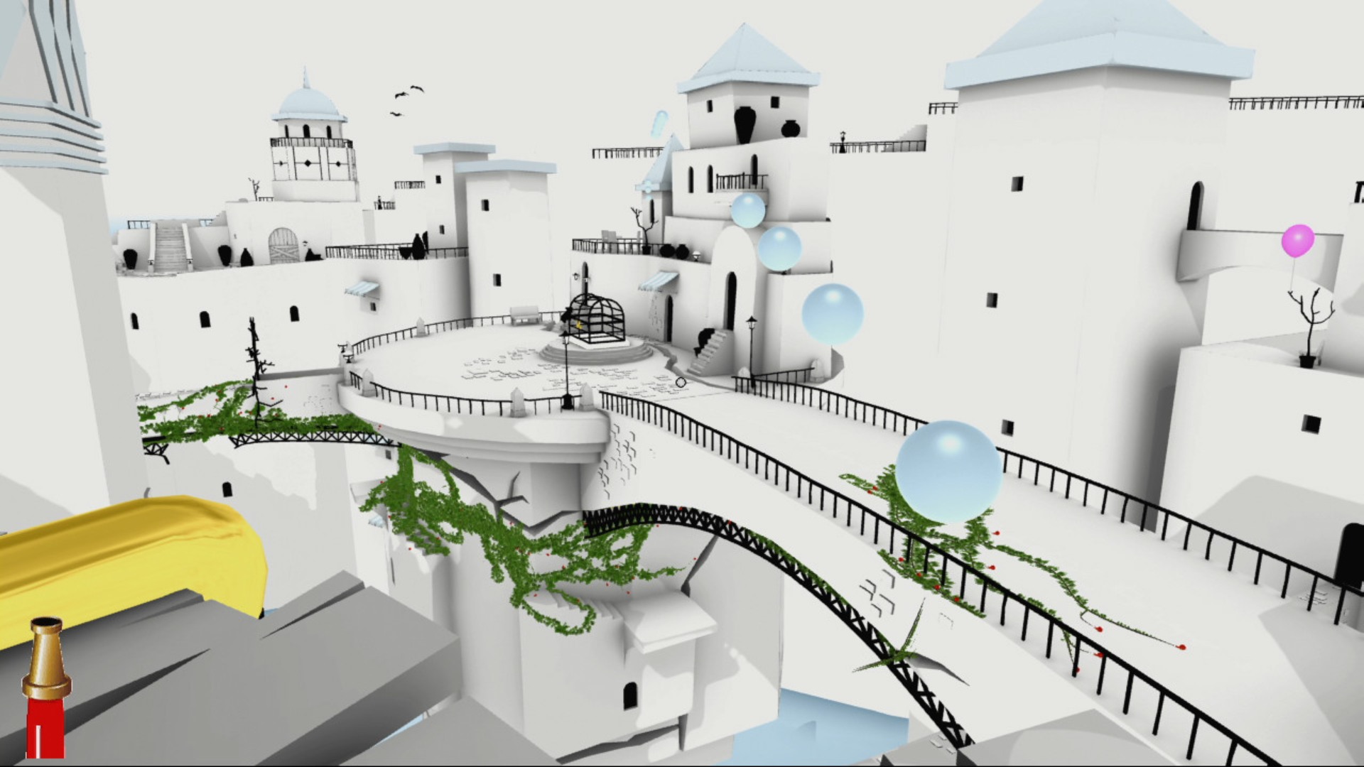 Best mobile puzzle games: The Unfinished Swan. Image shows beautifully white architecture.