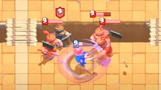 Clash Royale Valkyrie: a screenshot from Clash Royale shows the character Valkyrie swinging her axe