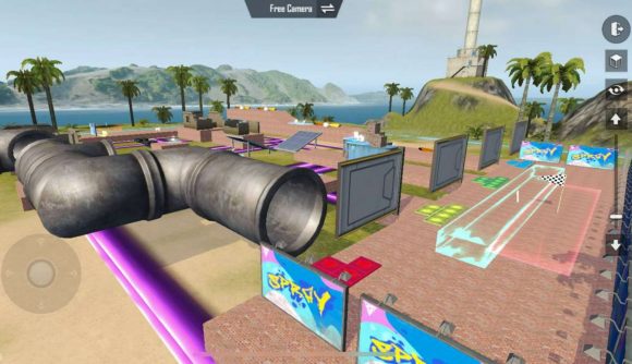 A Free Fire Craftland map called MarioRun