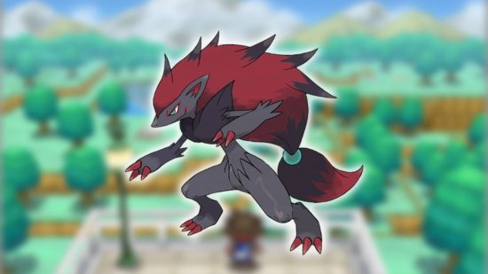 Gen 5 Pokemon, key art for the game Pokemon Black and White shows the Pokemon Zoroark