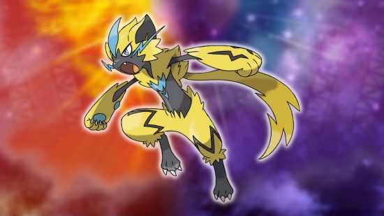 Gen 7 Pokemon: ket art shows the Pokemon Zeraora 