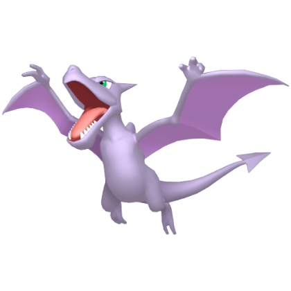 Pokédex - an Aerodactyl against a white background