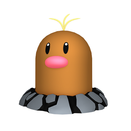 Pokédex - an Alolan Diglett against a white background