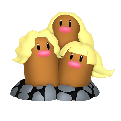 Pokédex - an Alolan Dugtrio against a white background