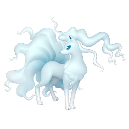 Pokédex - an Alolan Ninetales against a white background