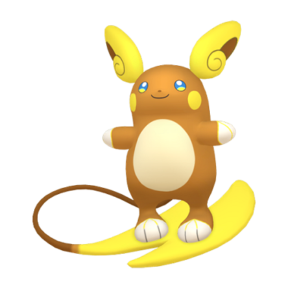 Pokédex - an Alolan Raichu against a white background