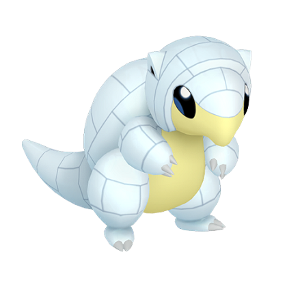 Pokédex - an Alolan Sandshrew against a white background