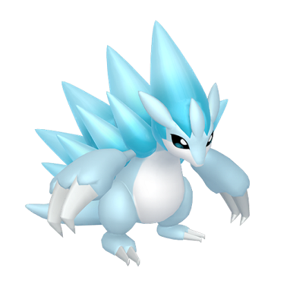 Pokédex - an Alolan Sandslash against a white background