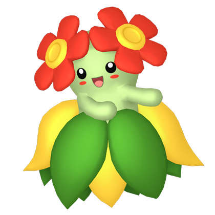 Pokédex - a Bellossom against a white background