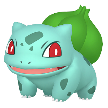 Pokédex - a Bulbasaur against a white background