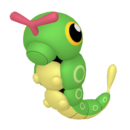 Pokédex - a Caterpie against a white background