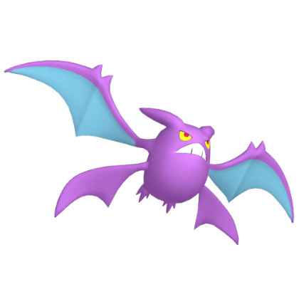 Pokédex - a Crobat against a white background