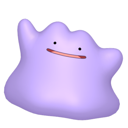 Pokédex - a Ditto against a white background