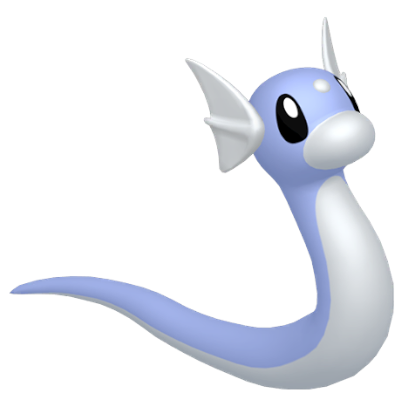 Pokédex - a Dratini against a white background