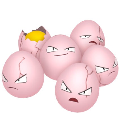 Pokédex - a Exeggcute against a white background