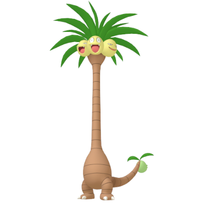 Pokédex - an Alolan Exeggutor against a white background