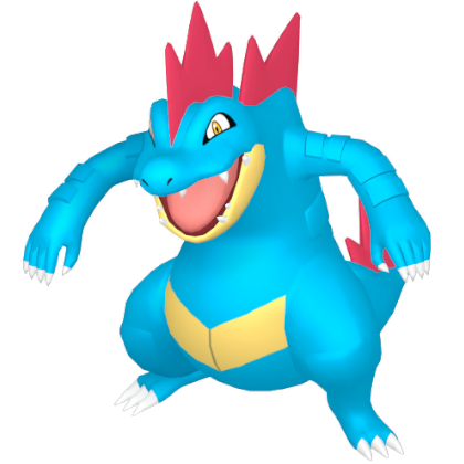 Pokédex - a Feraligatr against a white background