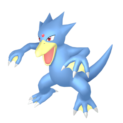 Pokédex - a Golduck against a white background