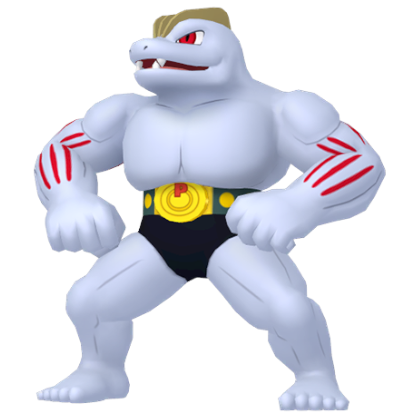 Pokédex - a Machoke against a white background