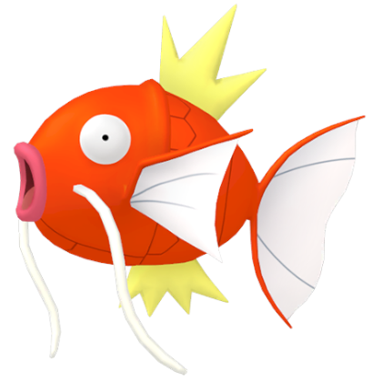 Pokédex - a Magikarp against a white background