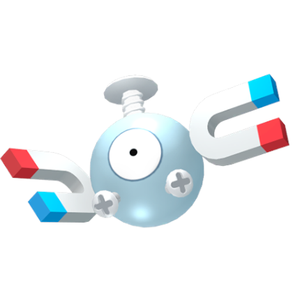 Pokédex - a Magnemite against a white background