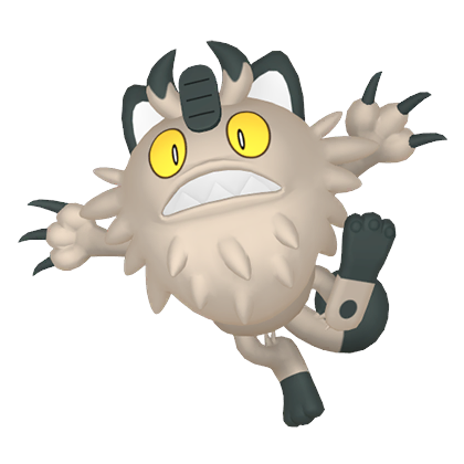 Pokédex - a Galarian Meowth against a white background