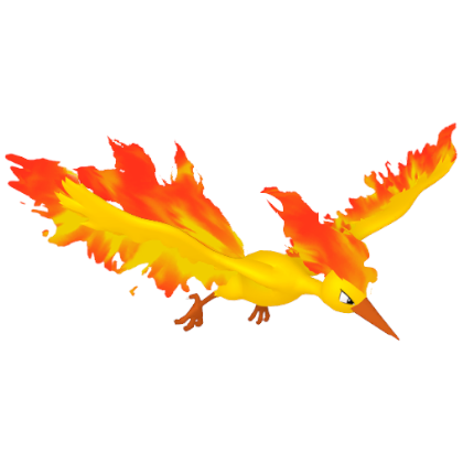 Pokédex - a Moltres against a white background