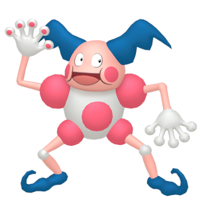 Pokédex - a Mr Mime against a white background