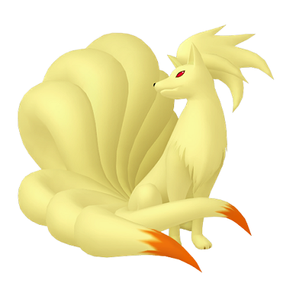 Pokédex - a Ninetales against a white background