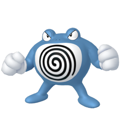 Pokédex - a Poliwrath against a white background