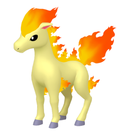 Pokédex - a Ponyta against a white background