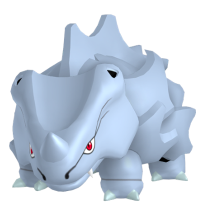 Pokédex - a Rhyhorn against a white background