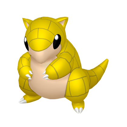 Pokédex - a Sandshrew against a white background