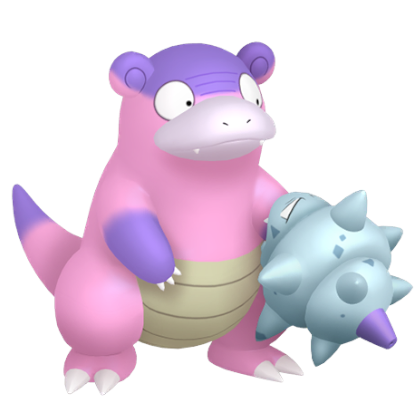 Pokédex - a Galarian Slowbro against a white background