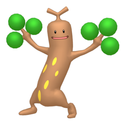 Pokédex - a Sudowoodo against a white background