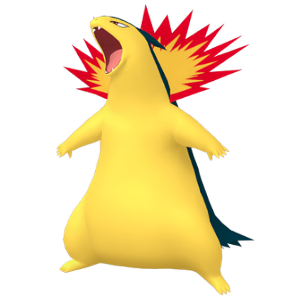 Pokédex - a Typhlosion against a white background