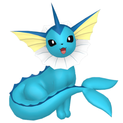 Pokédex - a Vaporeon against a white background