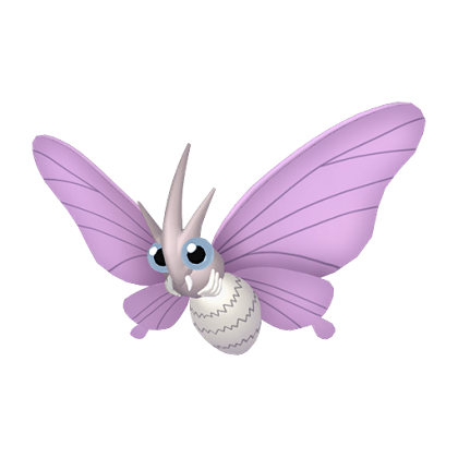 Pokédex - a Venomoth against a white background