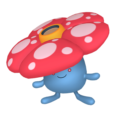 Pokédex - a Vileplume against a white background