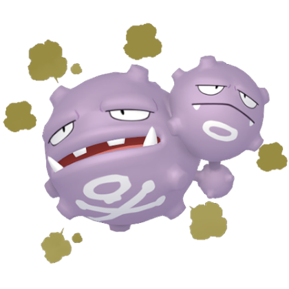 Pokédex - a Weezing against a white background