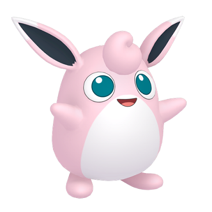 Pokédex - a Wigglytuff against a white background