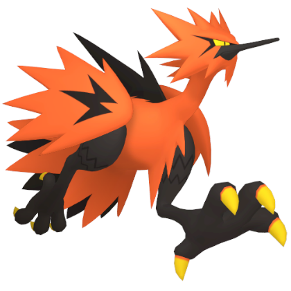 Pokédex - a Galarian Zapdos against a white background