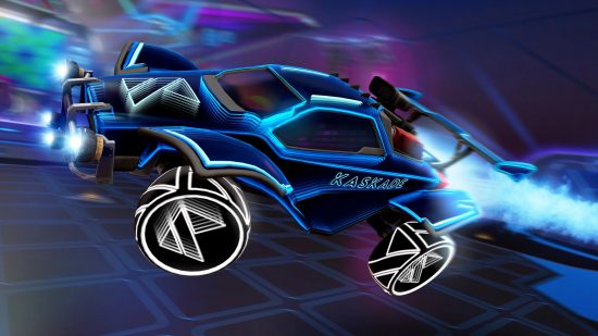 Screenshot of a special blue Octane for Rocket League best car list