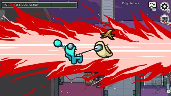 Alien games: a screenshot from Among Us shows an alien skewering a cremate 