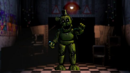 Custom image of Phantom Freddy in a Five Nights location for FNAF Freddy guide